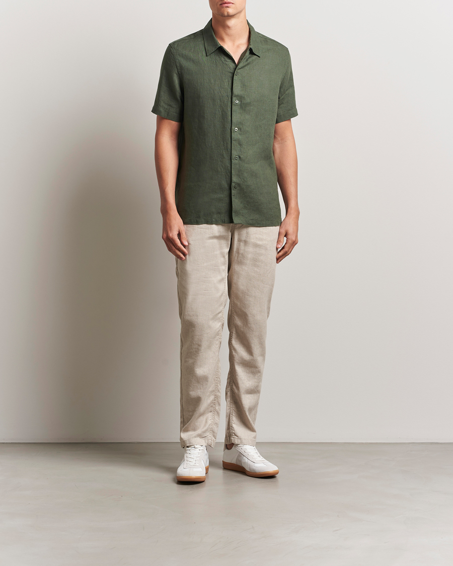 Heren | Overhemden | Samsøe Samsøe | Avan Linen Short Sleeve Shirt Climbing Ivy