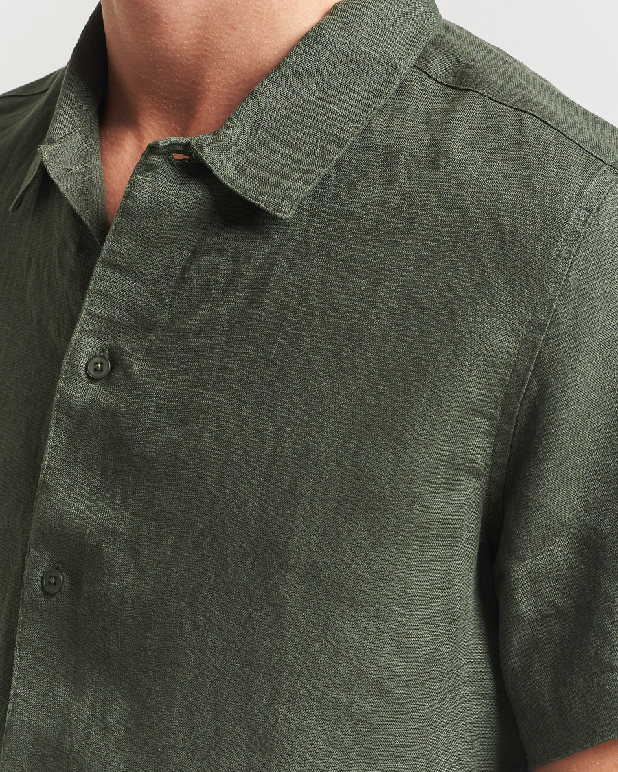 Heren | Overhemden | Samsøe Samsøe | Avan Linen Short Sleeve Shirt Climbing Ivy