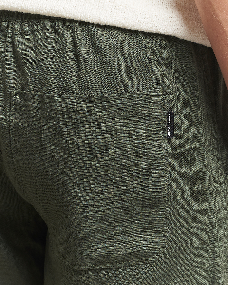 Heren | Korte broek | Samsøe Samsøe | Jabari Linen Drawstring Shorts Climbing Ivy