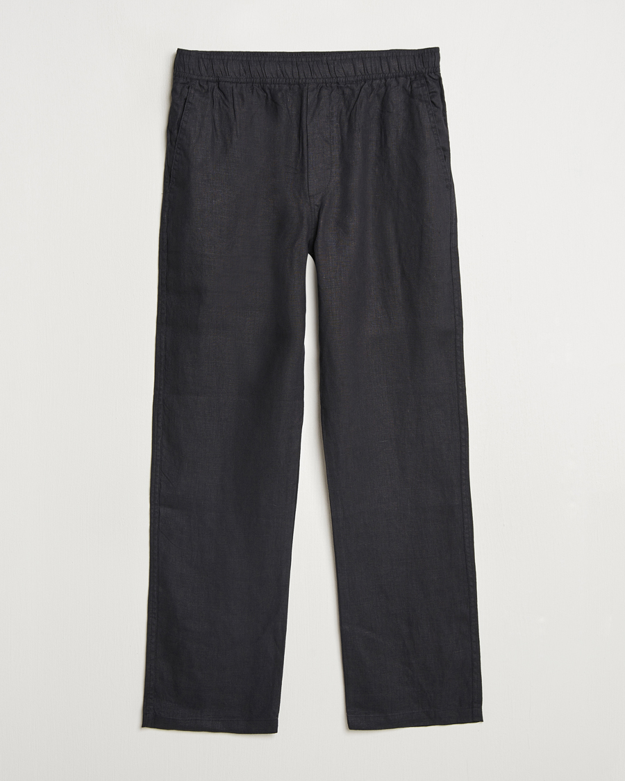 Heren | Broeken | Samsøe Samsøe | Jabari Linen Drawstring Trousers Black