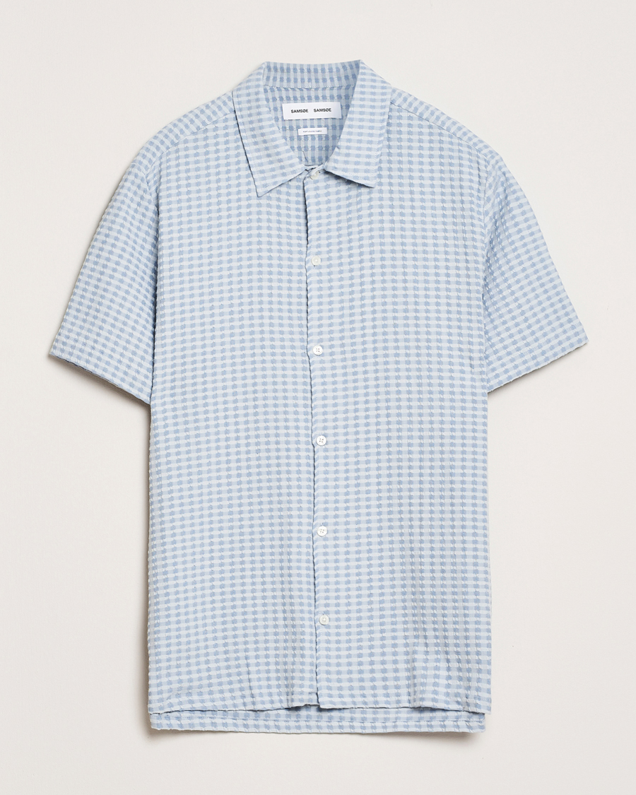 Heren | Overhemden | Samsøe Samsøe | Avan Structured Short Sleeve Shirt Gray Dawn