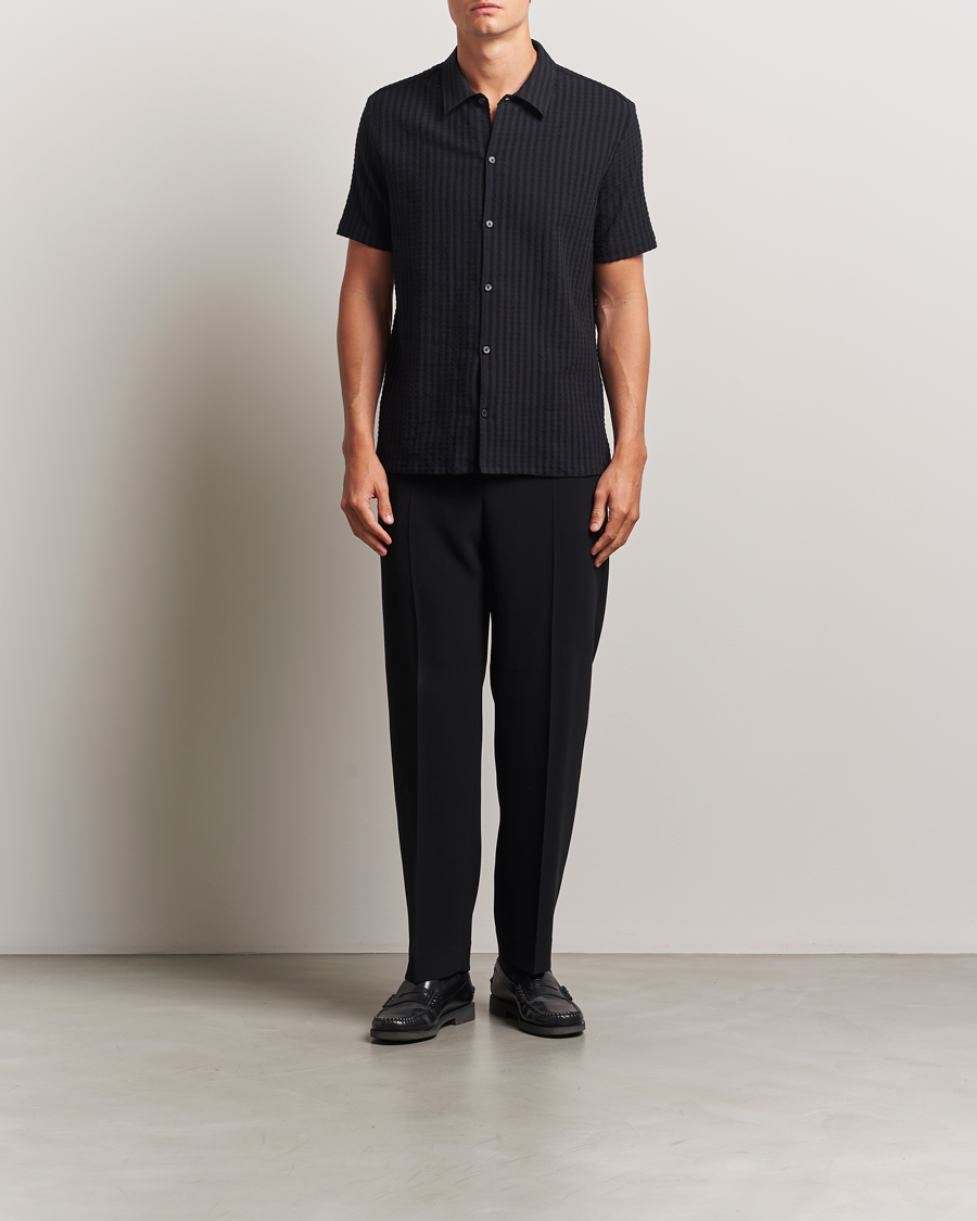 Heren | Overhemden | Samsøe Samsøe | Avan Structured Short Sleeve Shirt Black
