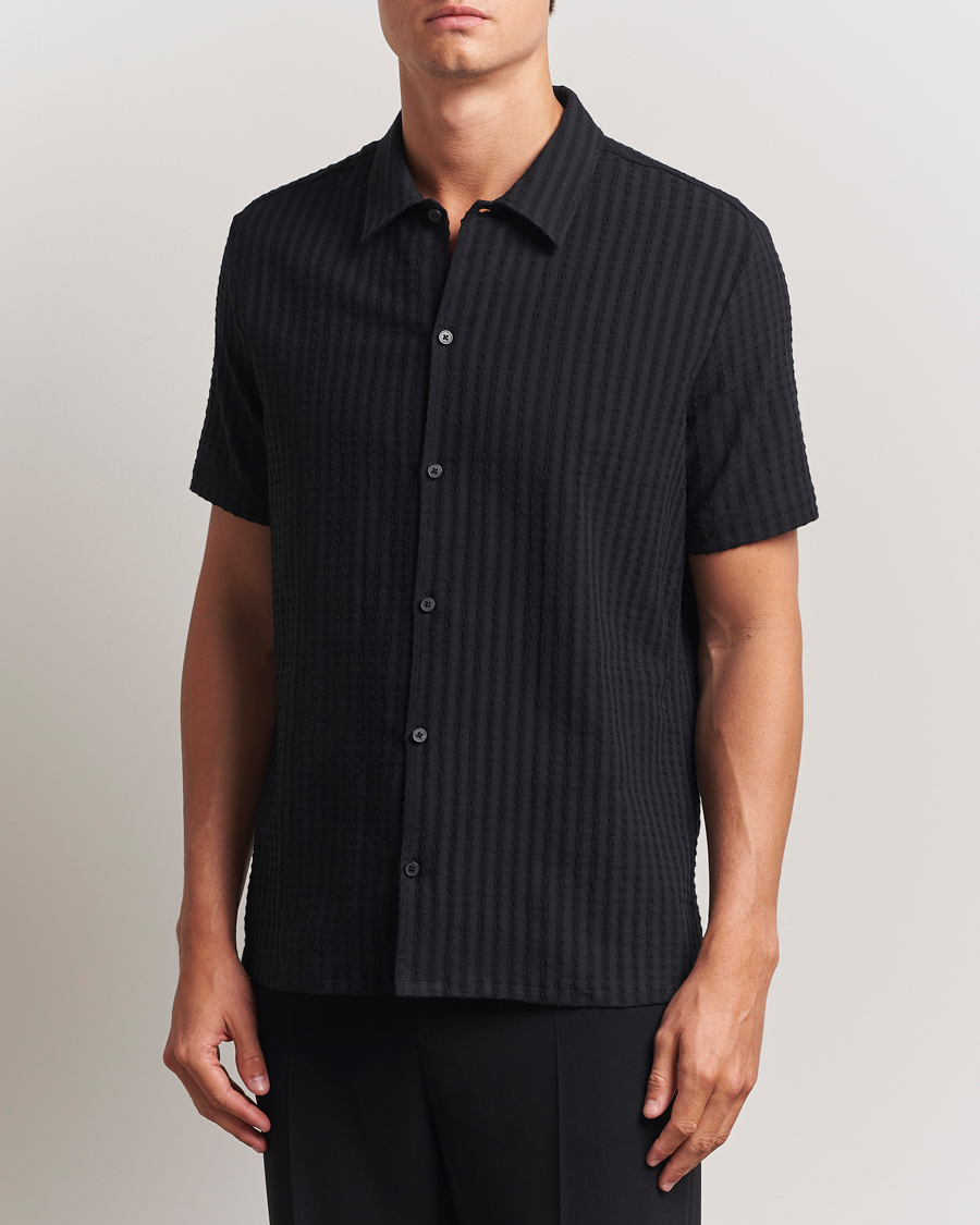 Heren | Overhemden | Samsøe Samsøe | Avan Structured Short Sleeve Shirt Black