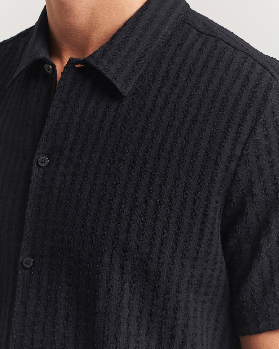 Heren | Overhemden | Samsøe Samsøe | Avan Structured Short Sleeve Shirt Black