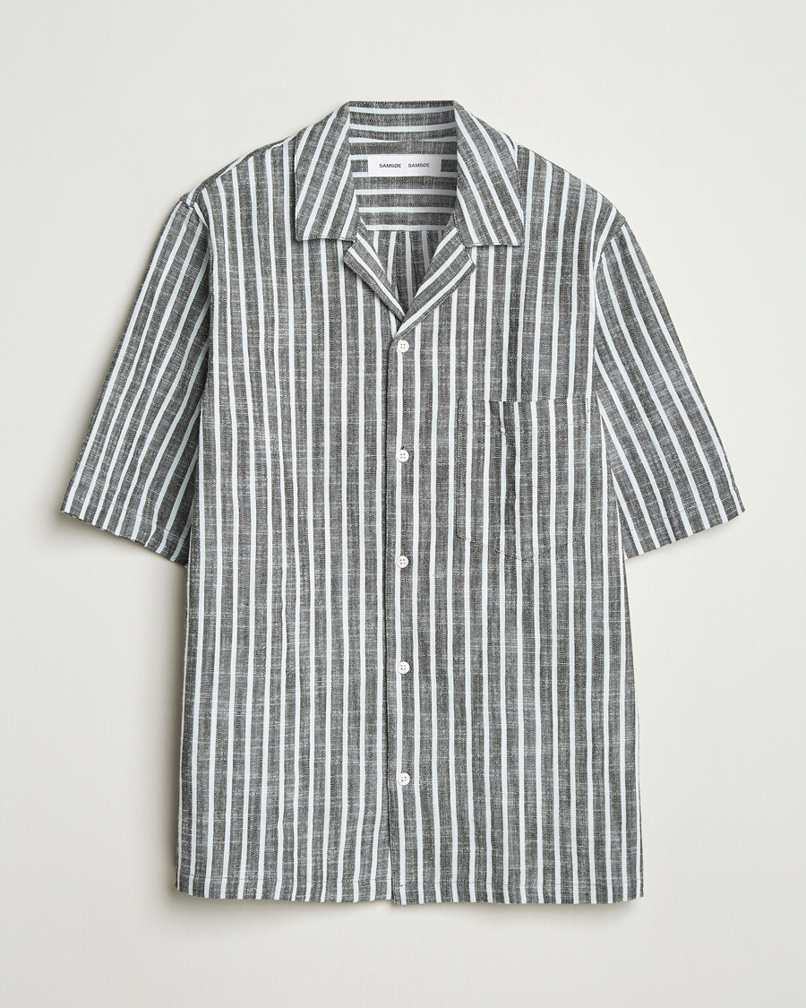 Heren | Overhemden | Samsøe Samsøe | Oscar Striped Short Sleeve Shirt Climbing Ivy