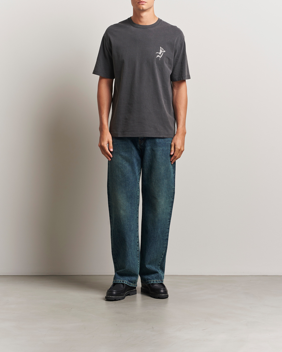 Heren | T-shirts | Samsøe Samsøe | Printed Lily Crew Neck T-Shirt Washed Black