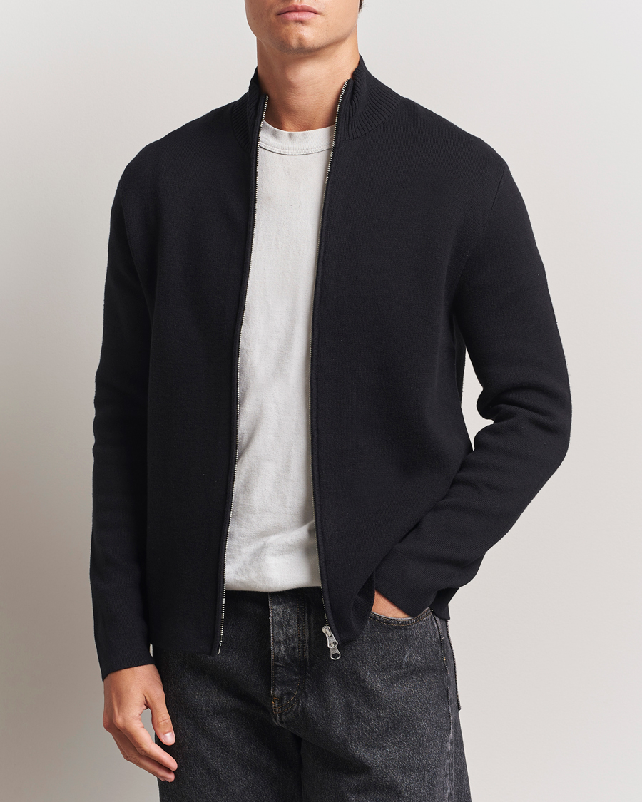 Heren | Truien | Samsøe Samsøe | Niklas Full Zip Sweater Black