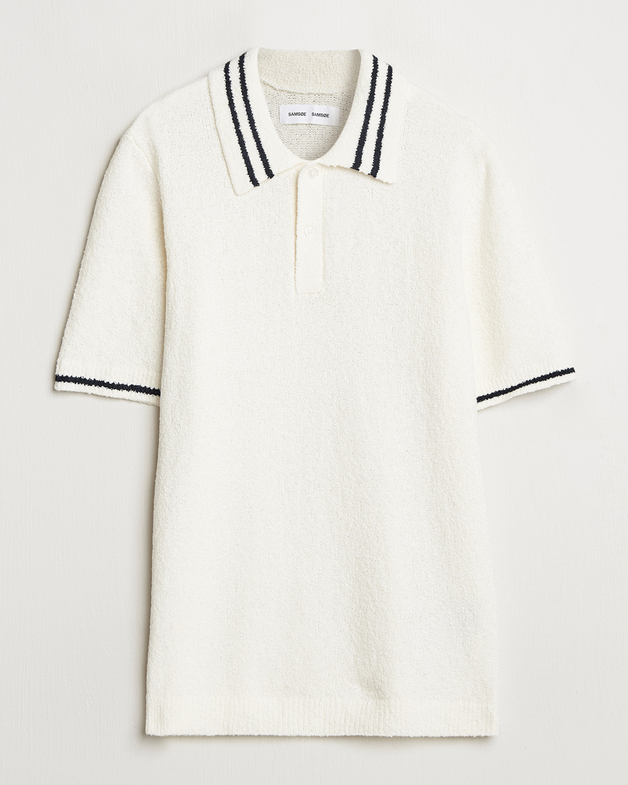 Heren | Polo's | Samsøe Samsøe | Pedro Tipped Knitted Polo Clear Cream