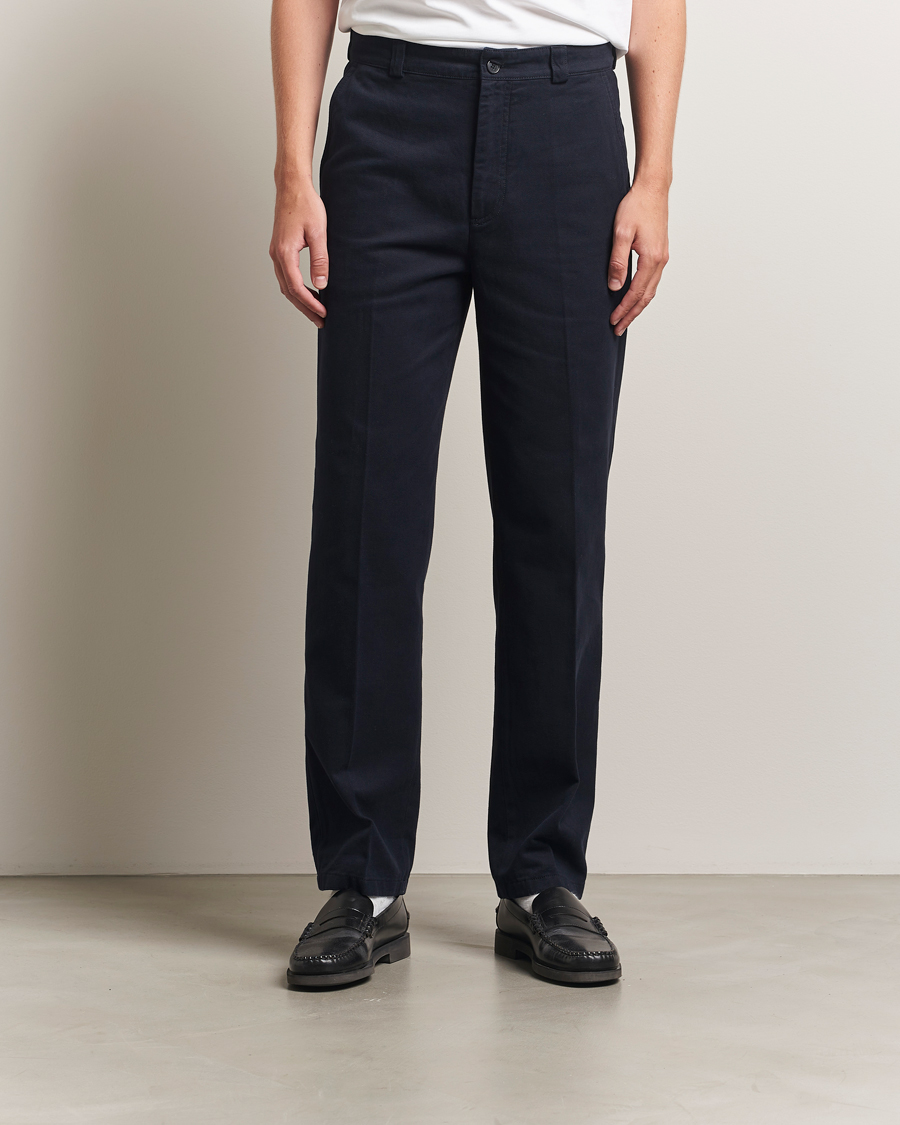 Heren | Broeken | Filippa K | Cotton Chino Trousers Navy