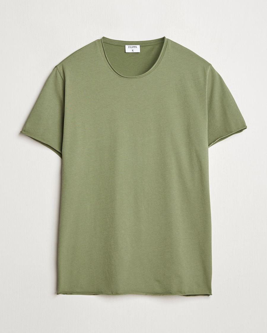 Heren | T-shirts | Filippa K | Roll Neck Crew Neck T-Shirt Faded Green