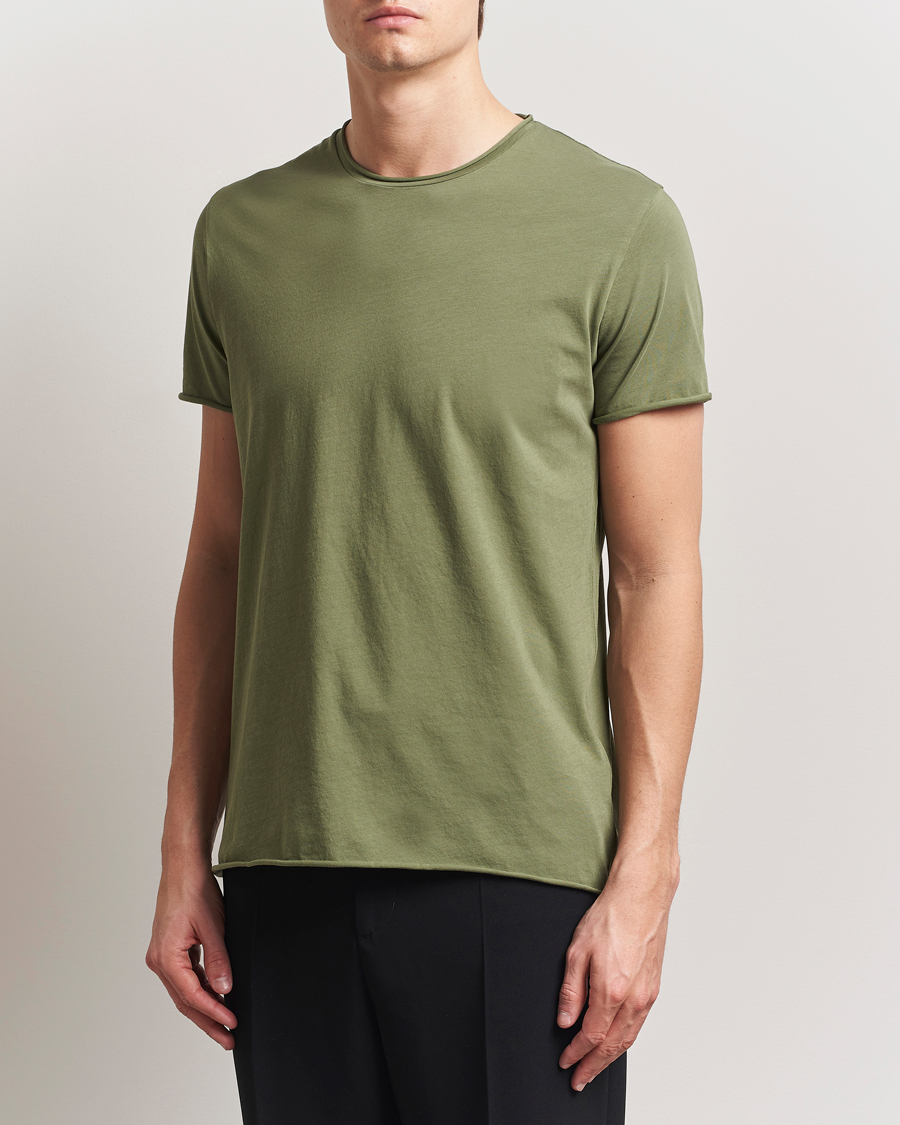 Heren | T-shirts | Filippa K | Roll Neck Crew Neck T-Shirt Faded Green