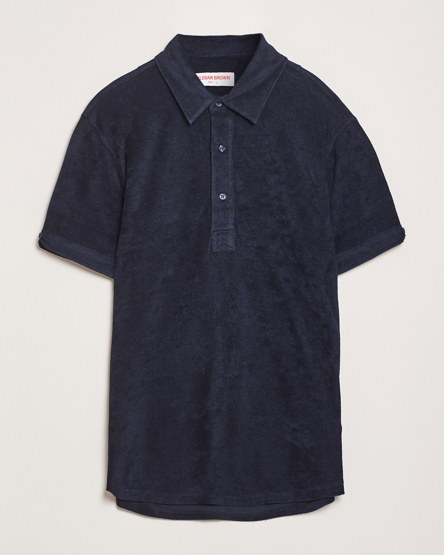 Heren | Polo's | Orlebar Brown | Sebastian Tailored Towelling Polo Night Iris