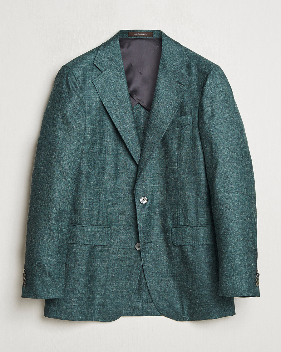 Heren | Blazers | Oscar Jacobson | Fellow EVO Wool/Silk/Linen Blazer Green