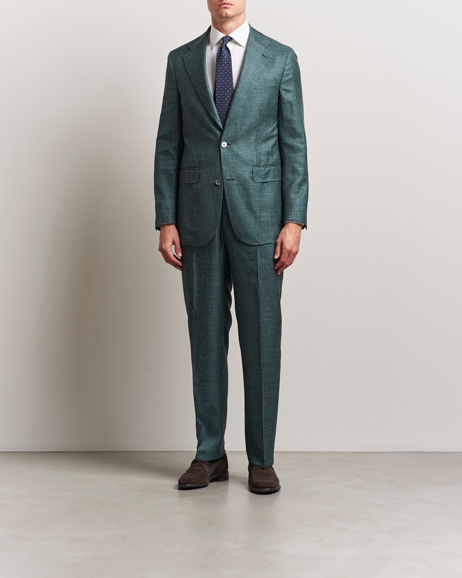 Heren | Blazers | Oscar Jacobson | Fellow EVO Wool/Silk/Linen Blazer Green