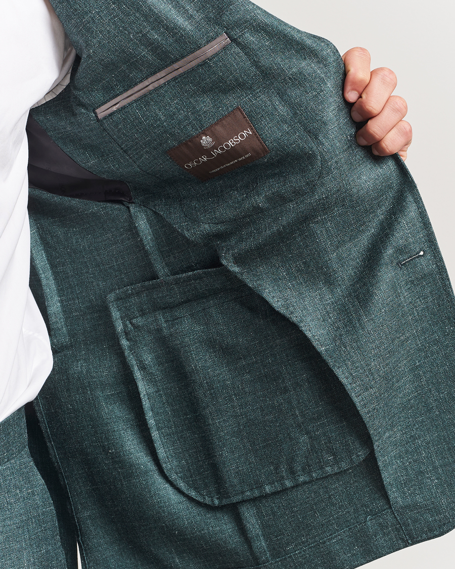 Heren | Blazers | Oscar Jacobson | Fellow EVO Wool/Silk/Linen Blazer Green