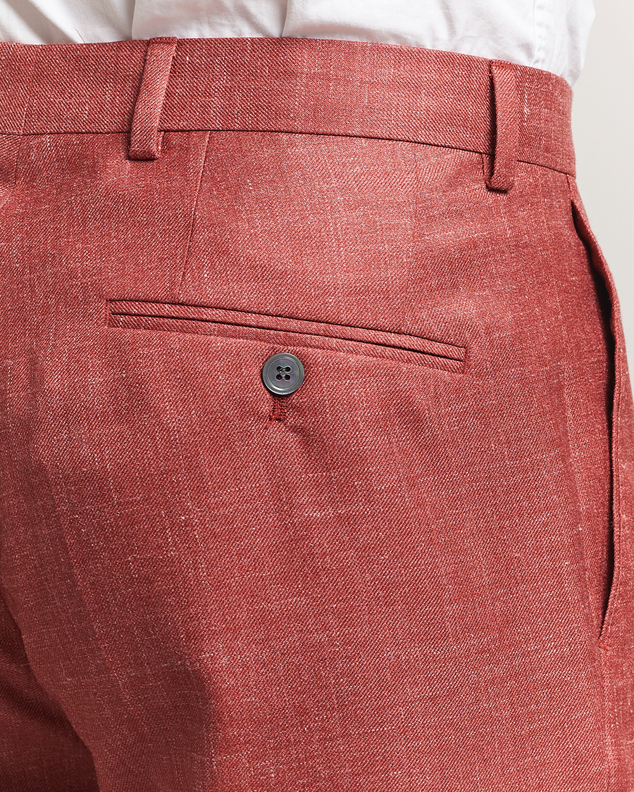 Heren | Broeken | Oscar Jacobson | Del S Wool/Silk/Linen Trousers Red