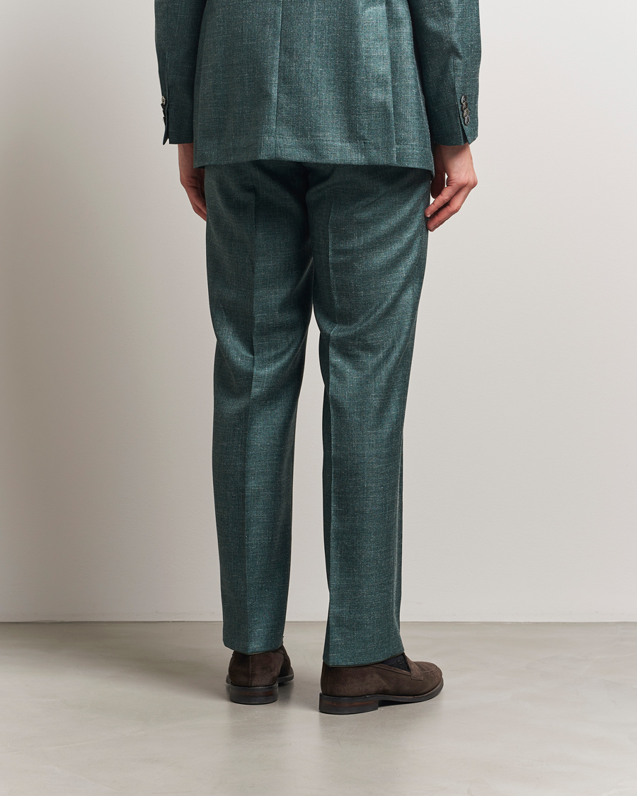 Heren | Broeken | Oscar Jacobson | Del S Wool/Silk/Linen Trousers Green