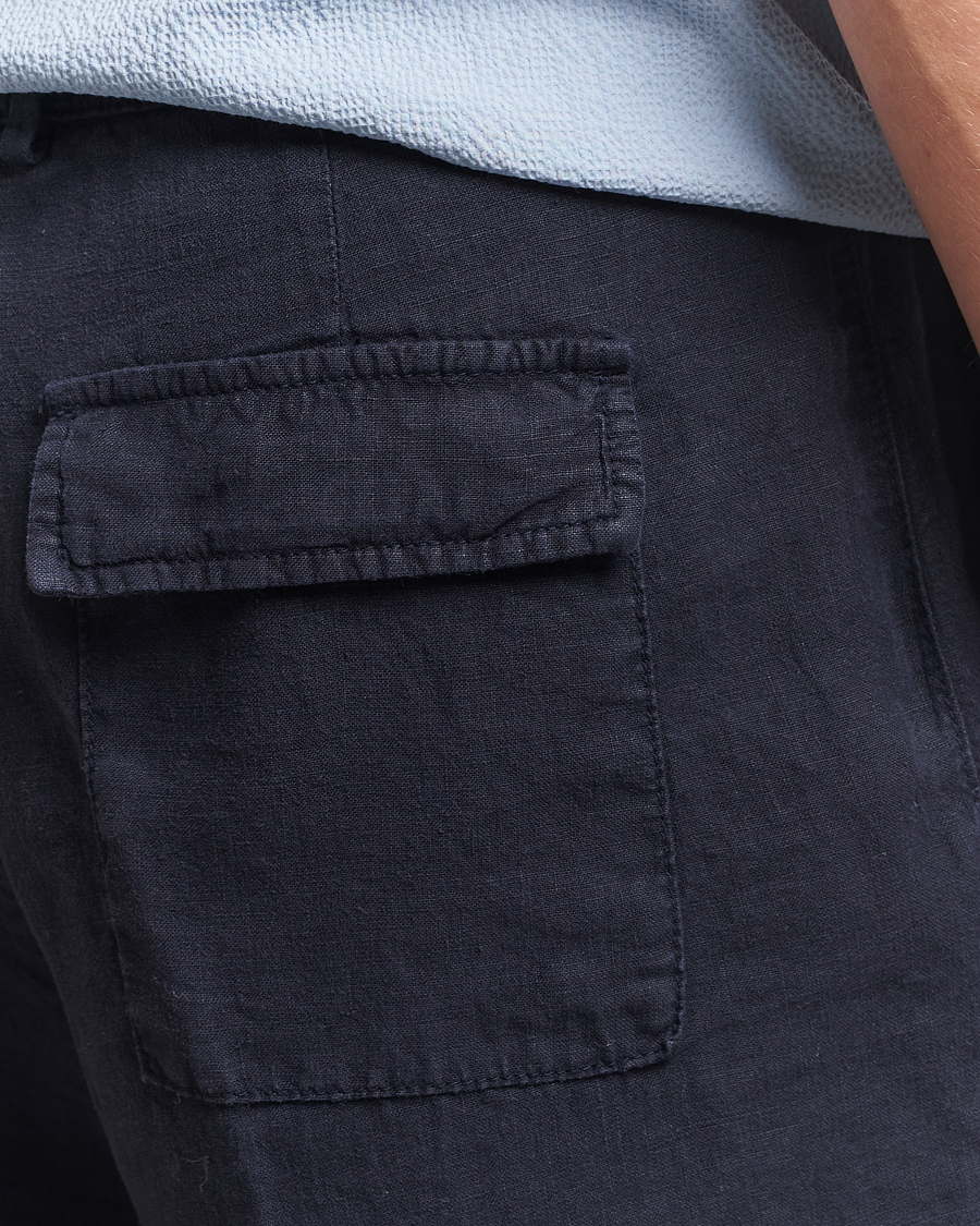 Heren | Korte broek | Oscar Jacobson | James Casual Linen Shorts Navy