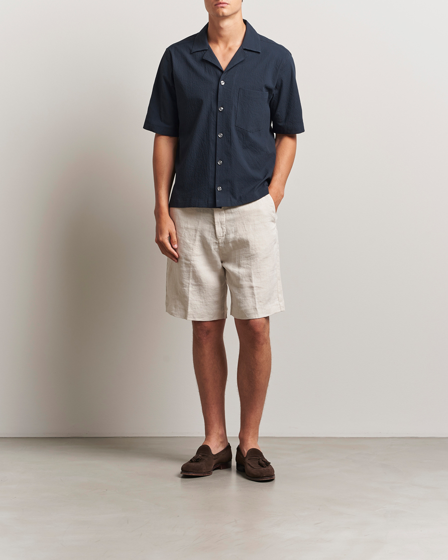 Heren | Korte broek | Oscar Jacobson | James Casual Linen Shorts Cream