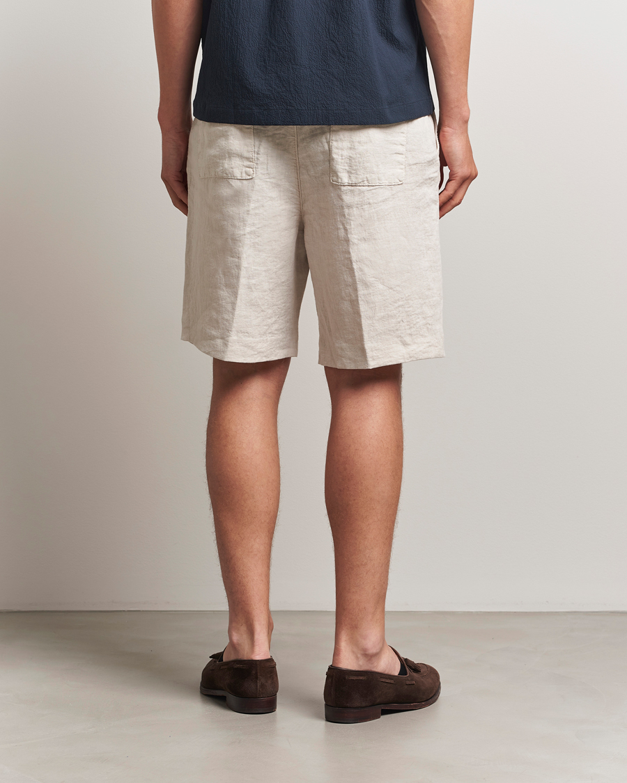Heren | Korte broek | Oscar Jacobson | James Casual Linen Shorts Cream
