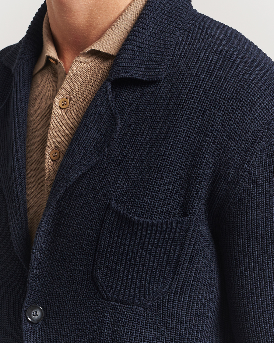 Heren | Truien | Oscar Jacobson | Camron Cotton Cardigan Navy