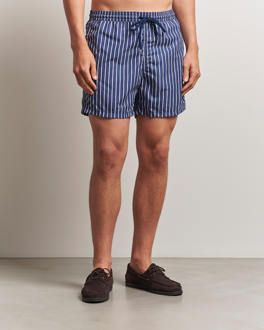 Heren | Zwembroek | Oscar Jacobson | Striped Swimshorts Navy