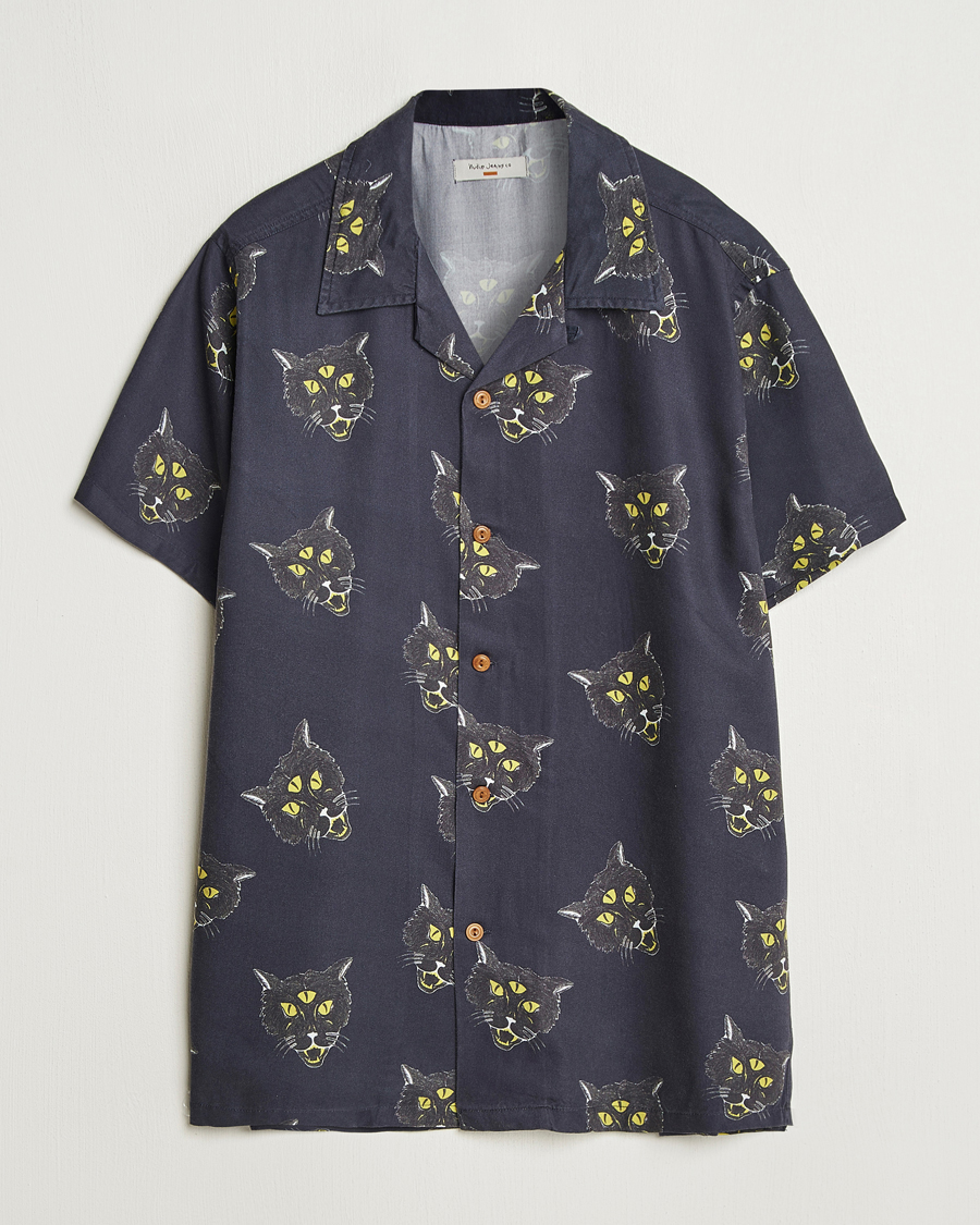 Heren | Overhemden | Nudie Jeans | Arvid The Cat Hawaii Shirt Antracite