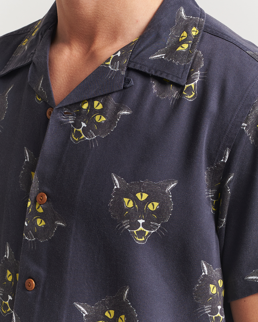 Heren | Overhemden | Nudie Jeans | Arvid The Cat Hawaii Shirt Antracite