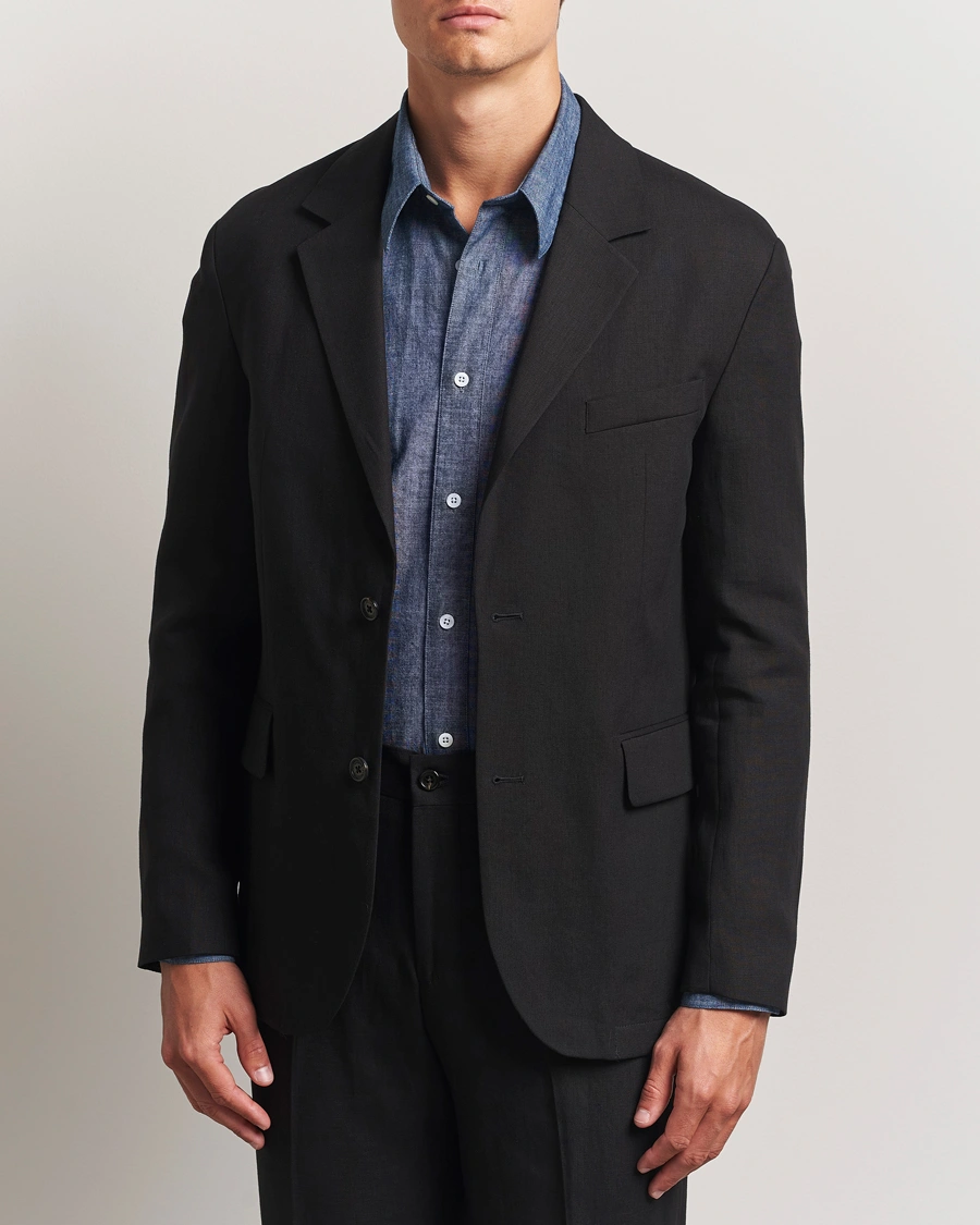 Heren | Blazers | J.Lindeberg | Alban Unlined Super Linen Blazer Black