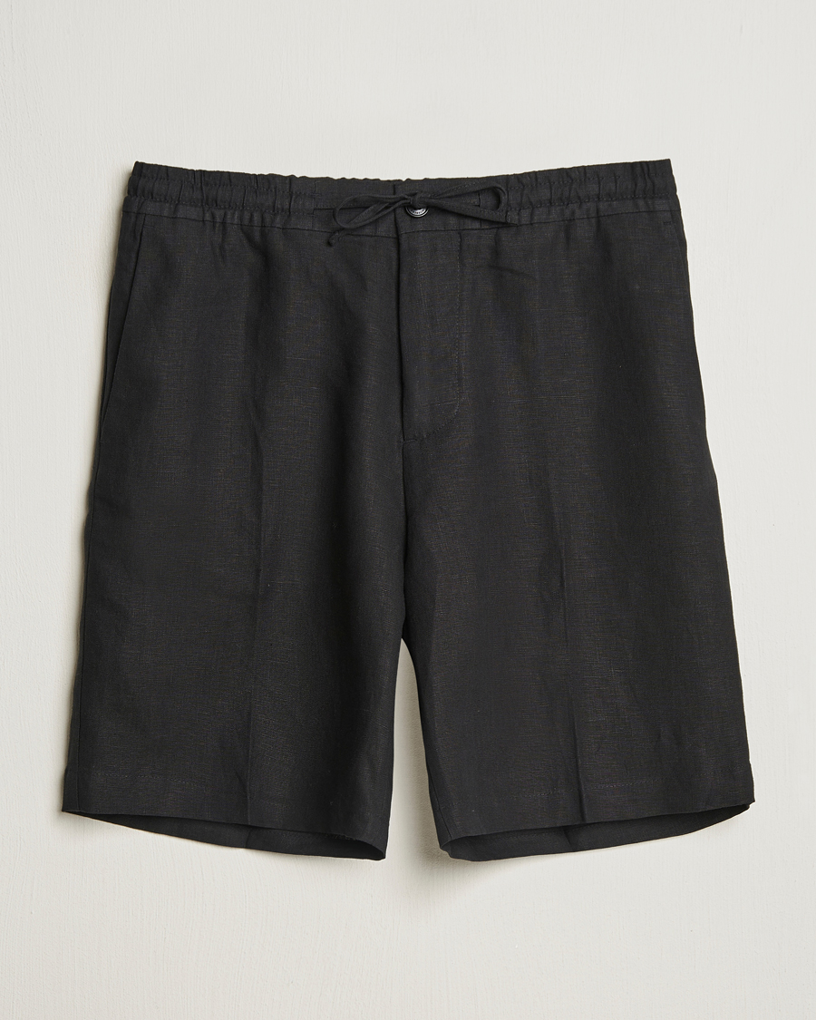 Heren | Korte broek | J.Lindeberg | Brady Drape Linen Shorts Black