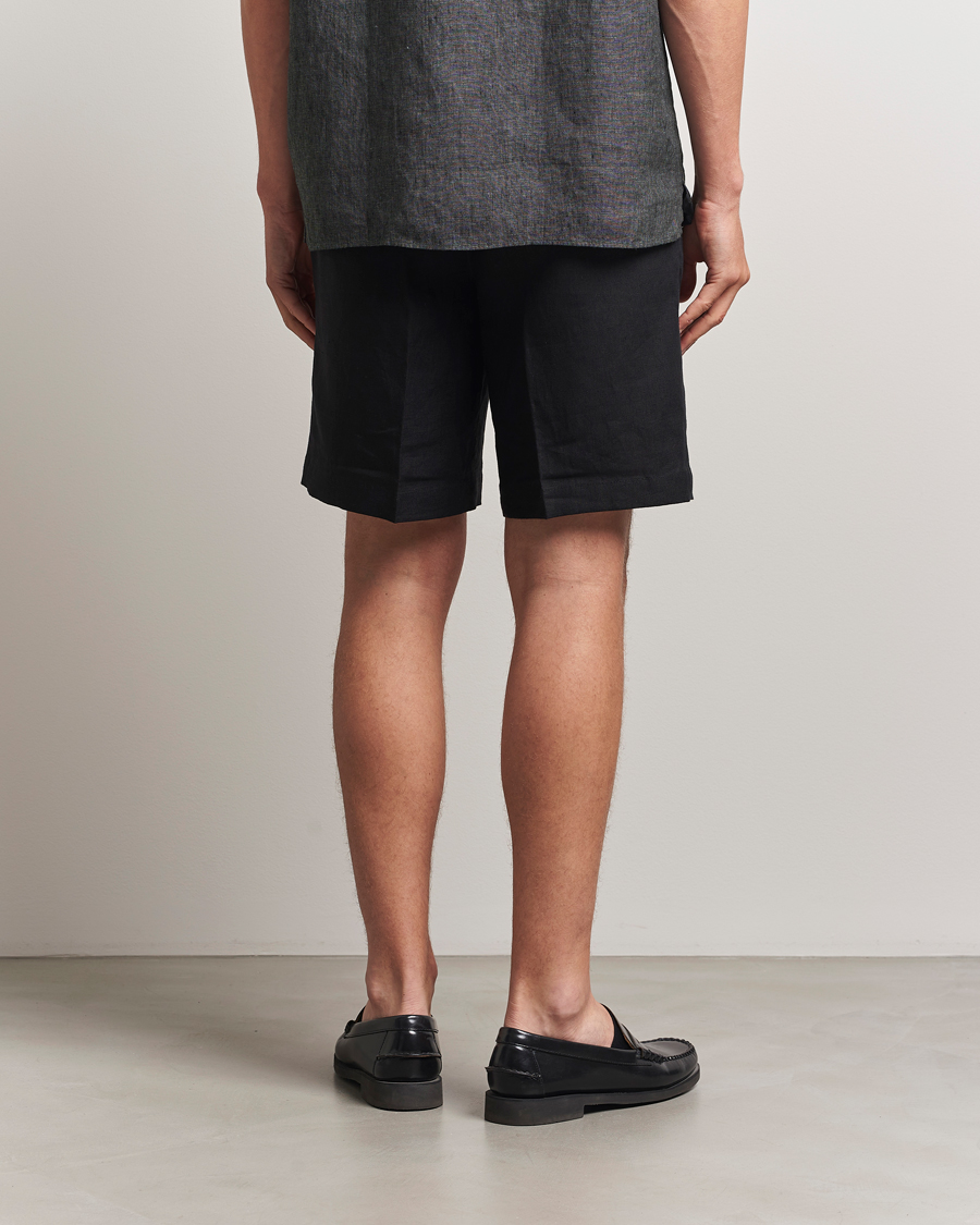Heren | Korte broek | J.Lindeberg | Brady Drape Linen Shorts Black