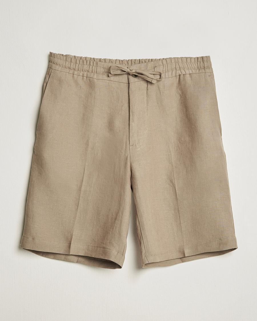 Heren | Korte broek | J.Lindeberg | Brady Drape Linen Shorts Nutmeg