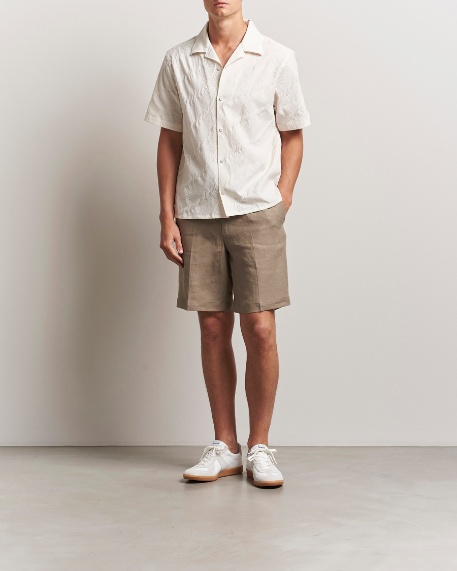 Heren | Korte broek | J.Lindeberg | Brady Drape Linen Shorts Nutmeg