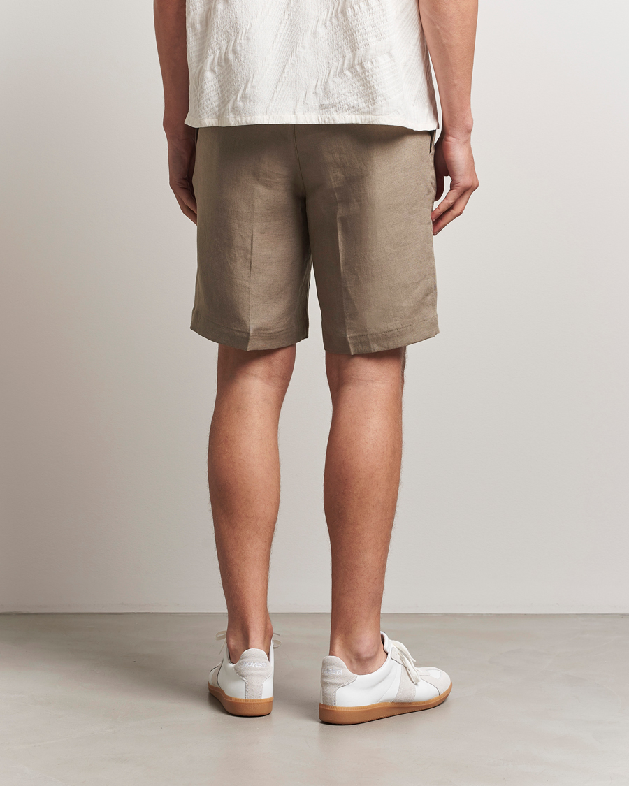 Heren | Korte broek | J.Lindeberg | Brady Drape Linen Shorts Nutmeg