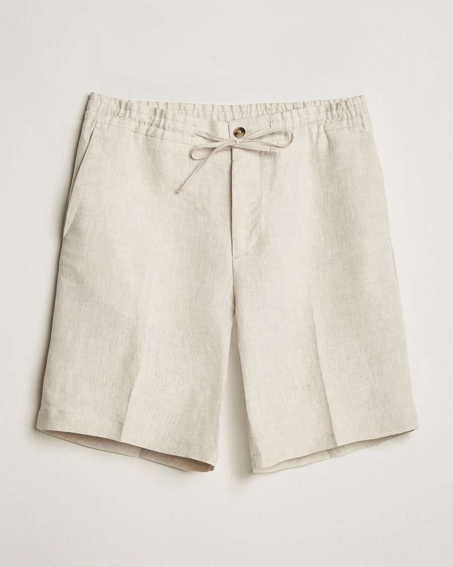 Heren | Korte broek | J.Lindeberg | Brady Drape Linen Shorts Moonbeam