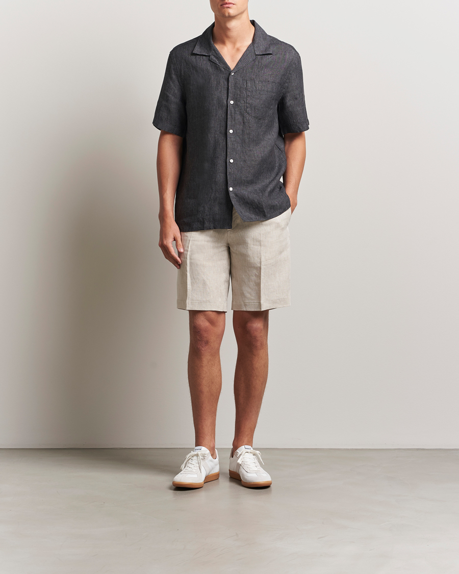 Heren | Korte broek | J.Lindeberg | Brady Drape Linen Shorts Moonbeam