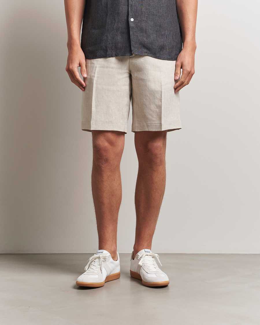 Heren | Korte broek | J.Lindeberg | Brady Drape Linen Shorts Moonbeam