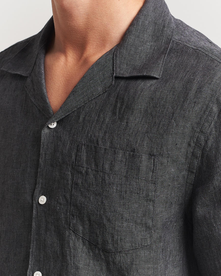 Heren | Overhemden | J.Lindeberg | Elio Linen Melange Shirt Black