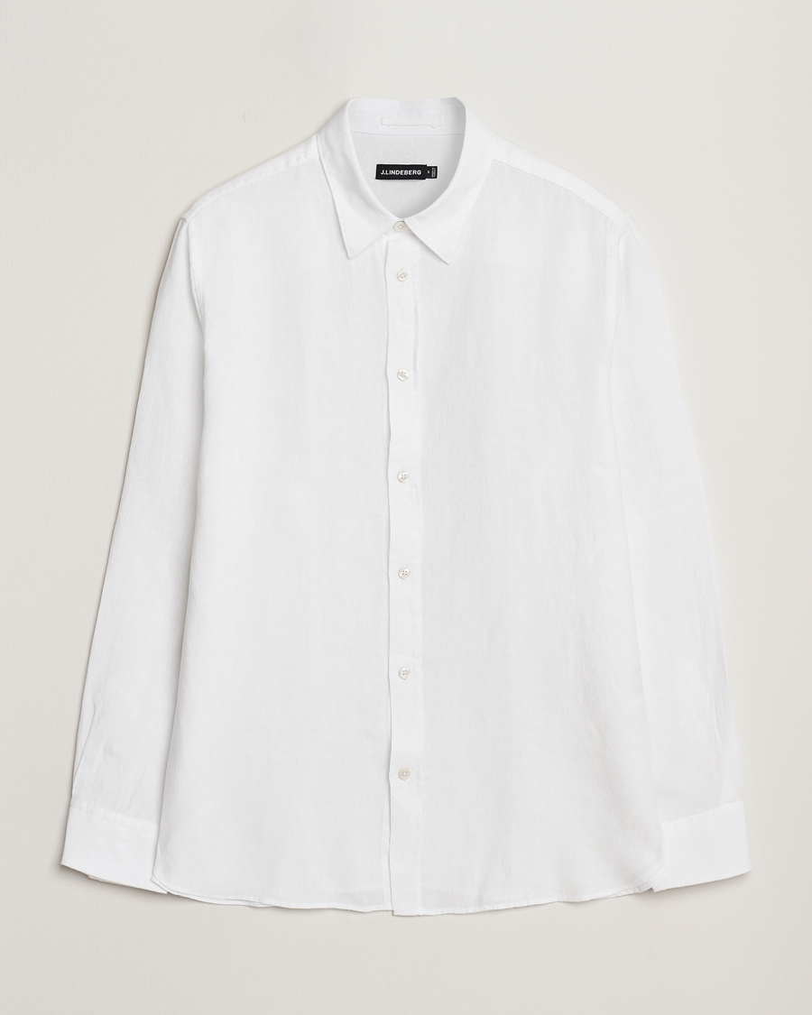 Heren | Overhemden | J.Lindeberg | Linen Melange Shirt White