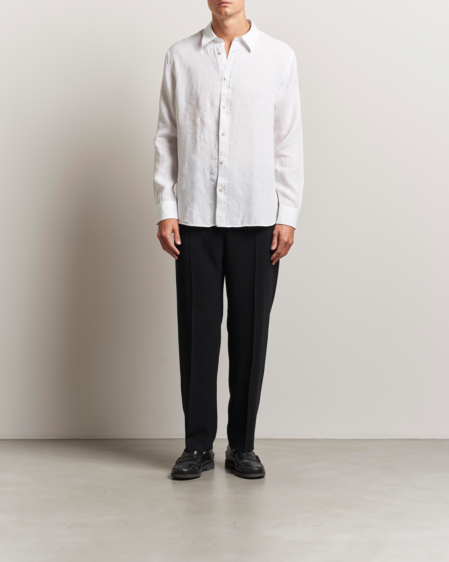 Heren | Overhemden | J.Lindeberg | Linen Melange Shirt White