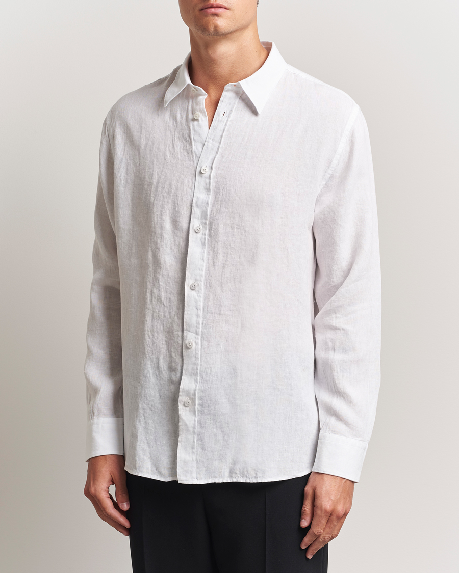 Heren | Overhemden | J.Lindeberg | Linen Melange Shirt White