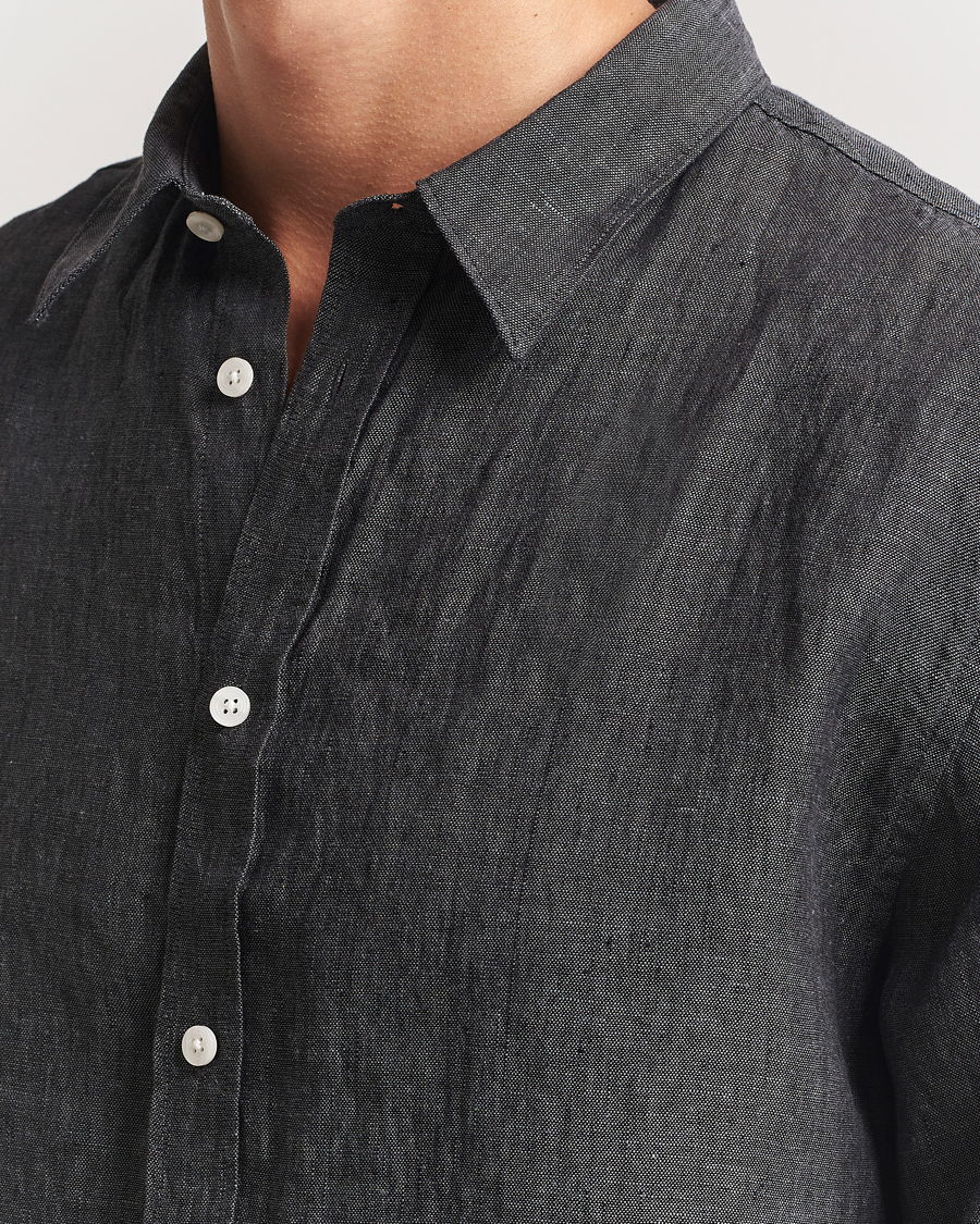Heren | Overhemden | J.Lindeberg | Linen Melange Shirt Black