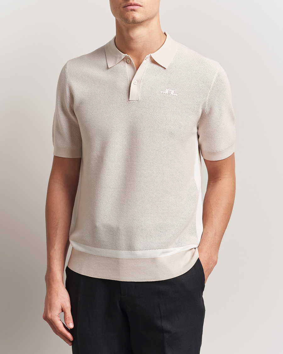 Heren | Polo's | J.Lindeberg | Reymond Structure Knit Polo Moonbeam