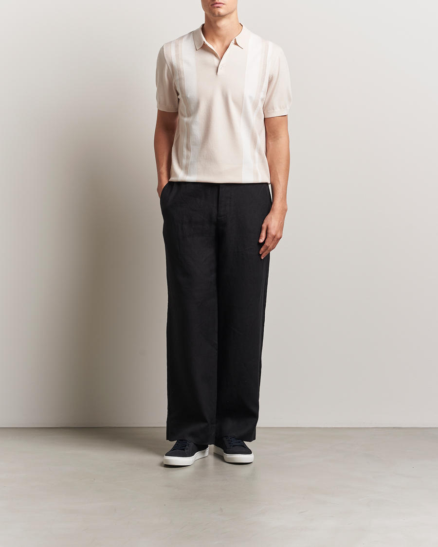 Heren | Polo's | J.Lindeberg | Reymond Stripe Knit Polo Moonbeam