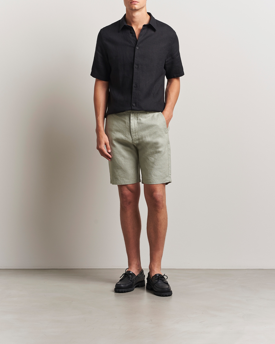 Heren | Korte broek | NN07 | Crown Linen Shorts Sage Green