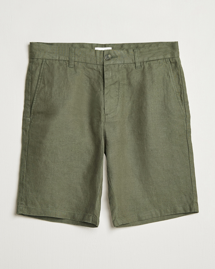 Heren | Korte broek | NN07 | Crown Linen Shorts Croc Green