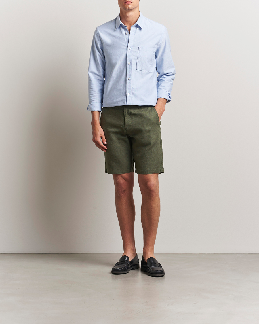 Heren | Korte broek | NN07 | Crown Linen Shorts Croc Green