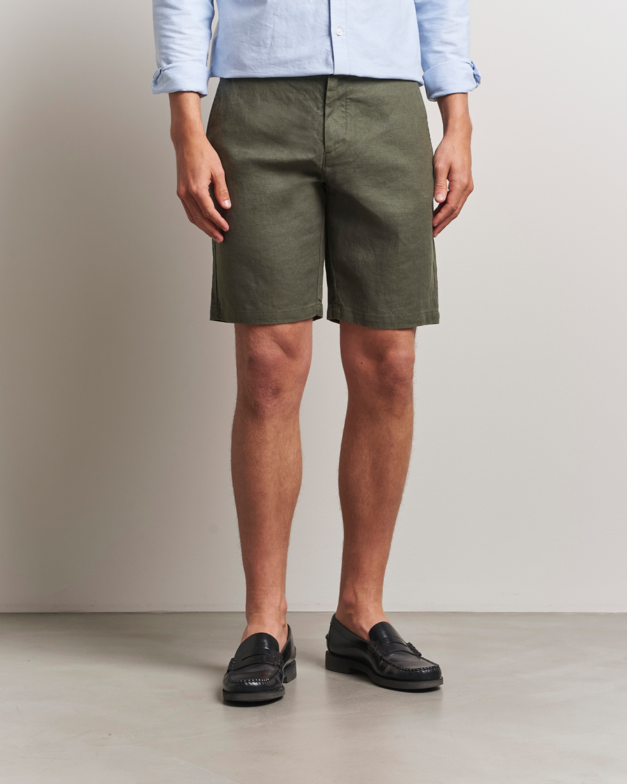 Heren | Korte broek | NN07 | Crown Linen Shorts Croc Green