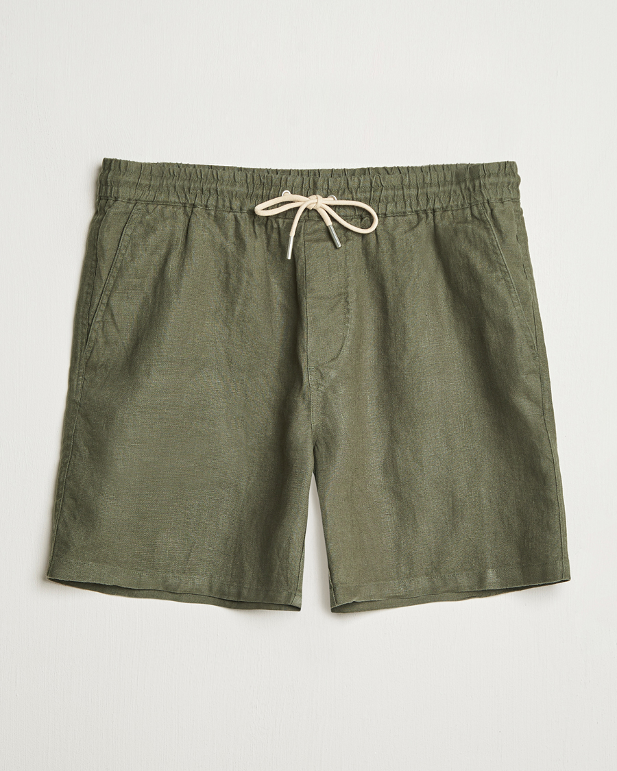 Heren | Korte broek | NN07 | Gregor Linen Drawstring Shorts Croc Green