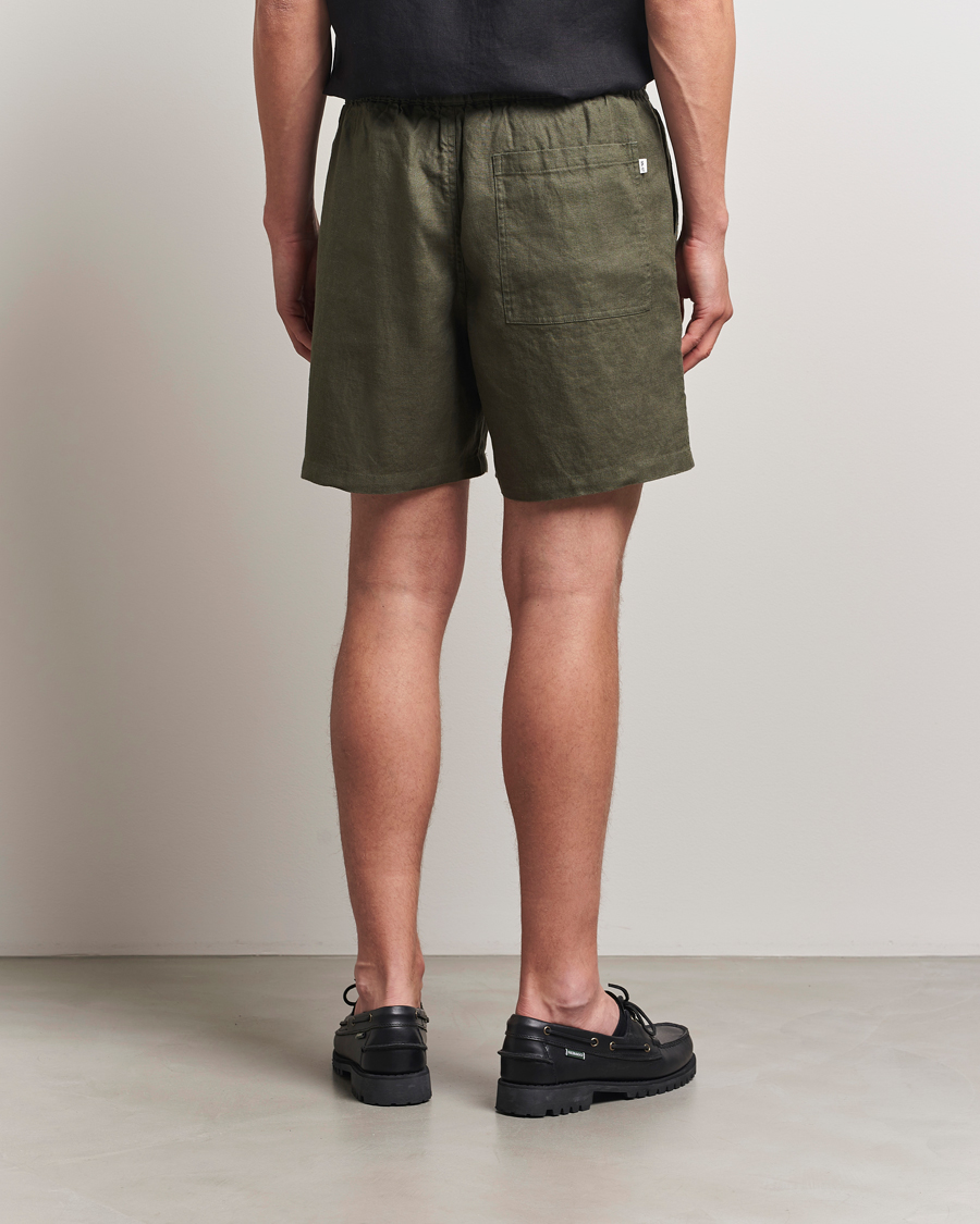 Heren | Korte broek | NN07 | Gregor Linen Drawstring Shorts Croc Green